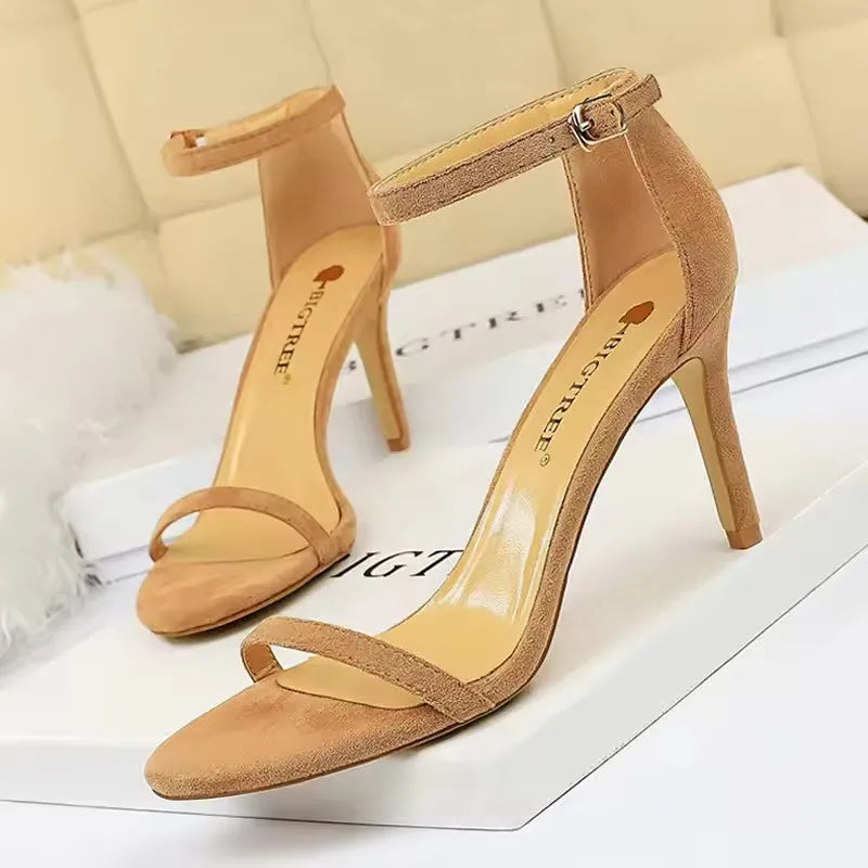 BIGTREE Shoes Super High Heels Suede Women Heels Open Toe Woman Pumps Sexy Party Shoes Stiletto Heels Summer Women Sandals 2026