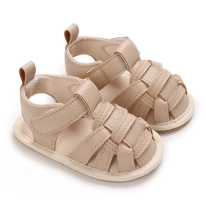 Summer 0-18M Female Baby Apricot Sandals Bow High Quality Soft Bottom Anti slip Breathable First Walking Shoes