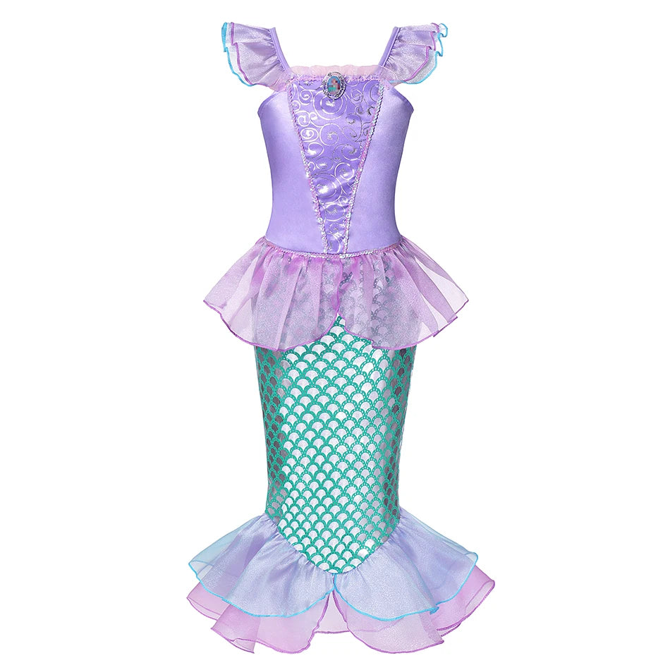 Children Costume Girl Dress Halloween Princess Cosplay Party Rapunzal Anna Elsa Birthday Clothes
