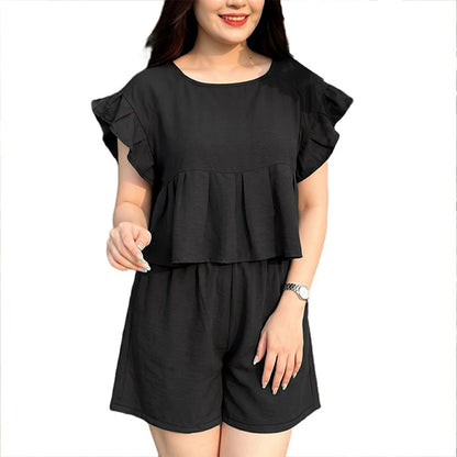 ZANZEA Korean Fashion Short Sets Women Square Neck Cropped Blouse & Elastic Waist Shorts 2 Piece Suits Summer Causal Outfits
