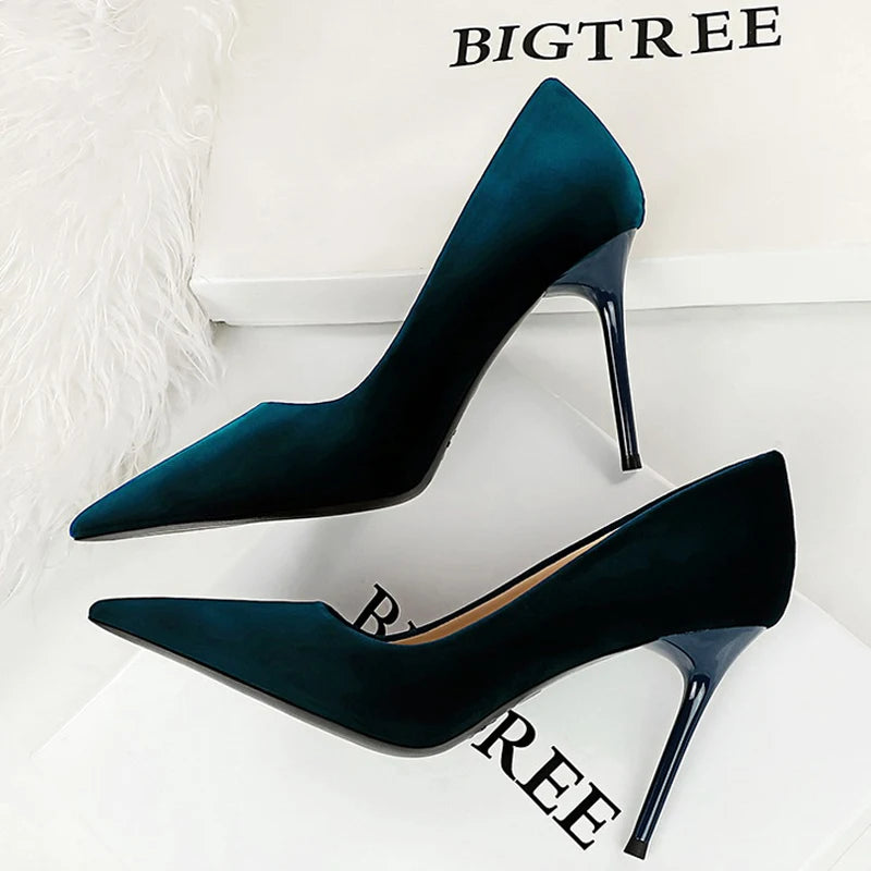 BIGTREE Shoes Suede Women Pumps 2026 New High Heels Fashion Sexy Party Shoes Stiletto Ladies Shoes Women Heels Plus Size 42 43