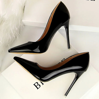 BIGTREE Shoes Classic Pumps Patent Leather Women Pumps Fashion Women Wedding Shoes High Heels Stiletto 10.5 cm 7.5 cm Lady Shoes