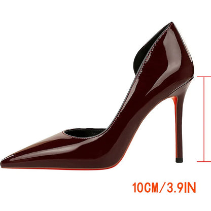 BIGTREE Shoes Women's Pumps And Heels Patent Leather Women Heels Luxury Sexy Party Shoes Stiletto Heels 10 Cm Ladies Shoes New