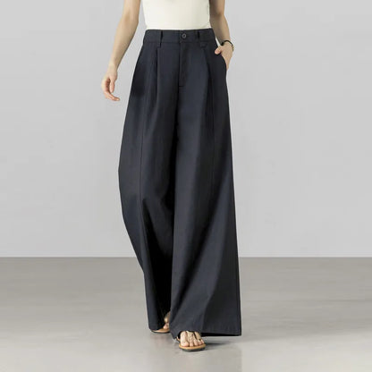 SENTUBILA Women's Wide Leg Baggy Pants 2026 Spring Lyocell Cotton Loose Full Length Trouser Elastic Waist Pant Woman W61KD6035
