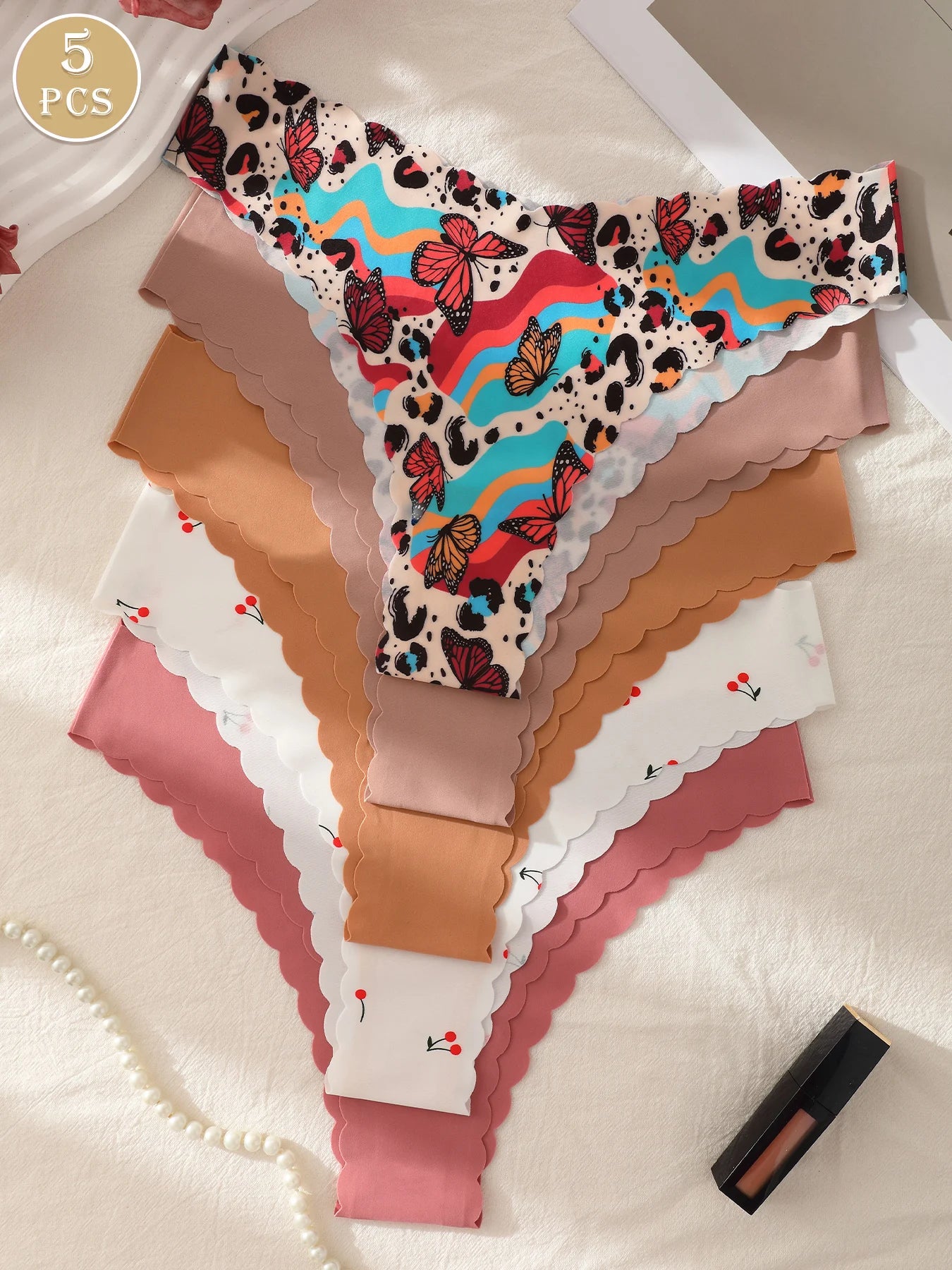 5pcs Women's Low-Waist Panties, Soft and Comfortable Triangle Underwear, Suitable for Sports and Daily Wear