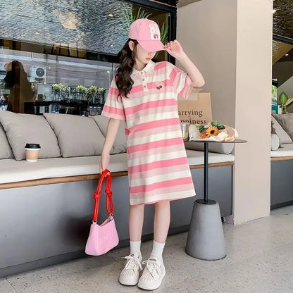 Polo Children's Clothing T-shirt Long Children's Dress 8 To 14 Year Old Girls Clothes From 11 12 Years 4 Girl Summer Kids 10 Up