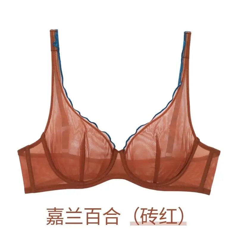 Minimizer Bra Plus Size Underwire French Style Triangle Cup Push Up Sexy Mesh Lingerie Set Support 32-40 MOYISU Sexy Bra Set BC