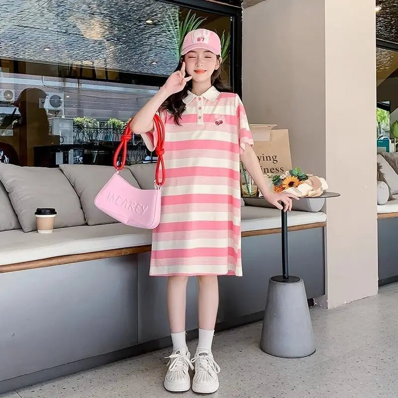 Polo Children's Clothing T-shirt Long Children's Dress 8 To 14 Year Old Girls Clothes From 11 12 Years 4 Girl Summer Kids 10 Up