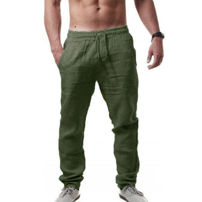 2024 Spring Linen Wide Men Pants Korean Trousers Oversize Cotton Streetwear Male New Yoga Pants Casual Men Clothing Sweatpants