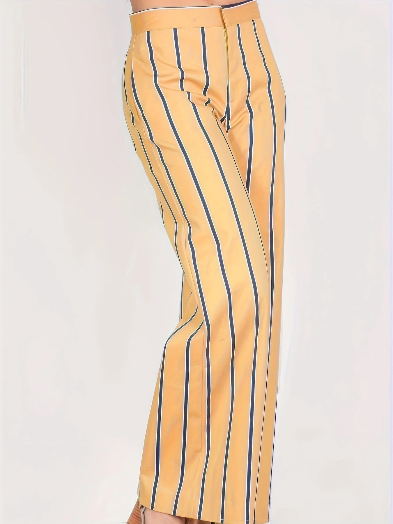 Women's Oversized Woven Casual Pants Comfortable Loose Fit High Waist Straight Leg Trousers