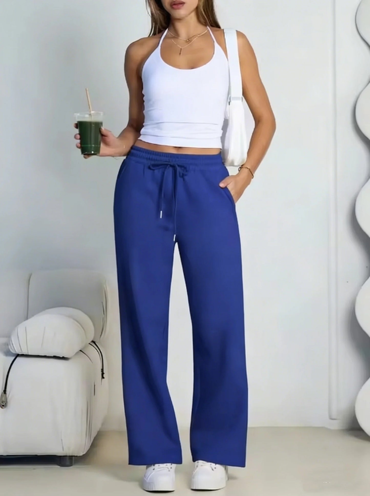 2026 New Harajuku Wide Leg Sweatpants Women Streetwear Baggy Oversize Gray Sports Pants Woman Drawstring Casual Joggers Trousers