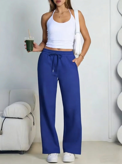 2026 New Harajuku Wide Leg Sweatpants Women Streetwear Baggy Oversize Gray Sports Pants Woman Drawstring Casual Joggers Trousers