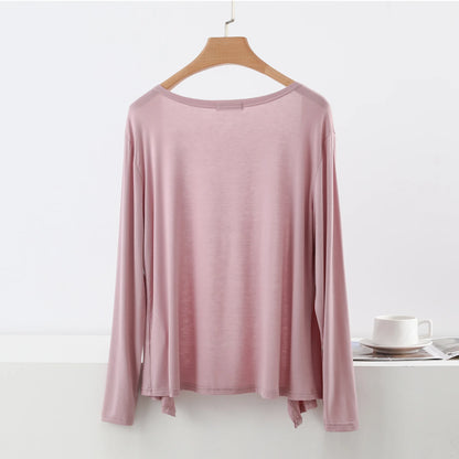 Plus size L to 6XL Women's Modal Cardigan Long sleeves shirt Sun Protection Loose Air-conditioned cover up front-open Tops