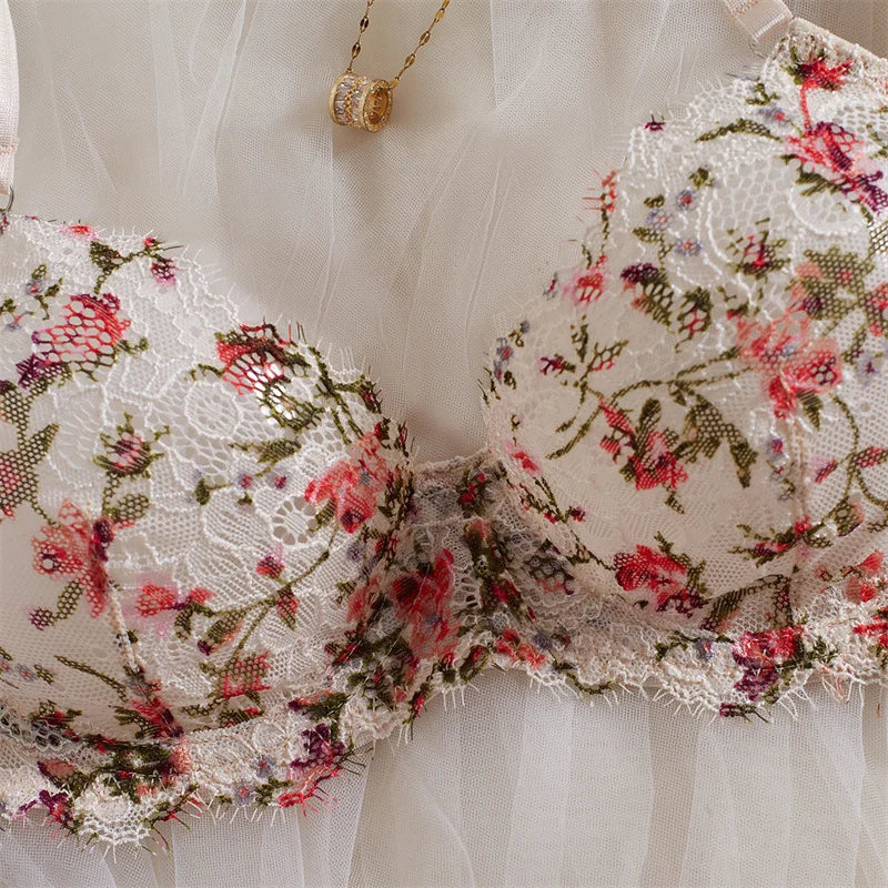 Sexy Lingerie for Women Beautiful Floral Lace Underwear Intimate Erotic Lingerie Ultra Thin Breathable Bra and Panties Sets