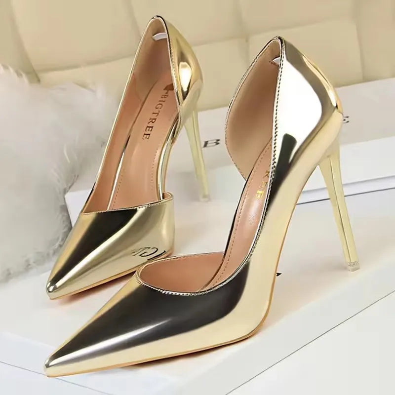 BIGTREE Shoes Sexy Woman Pumps Patent Leather High Heels Plus Size 43 Women Shoes Heels 2026 Stiletto Ladies Shoes Wedding Shoes