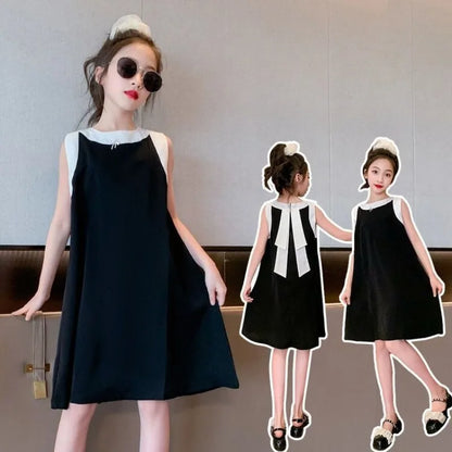 Pinafore Dress Girls Casual Dresses Girl Clothes 7 To 8 Years Princess Sets for Children Pink Sundress Young Elegant Costume 6 9