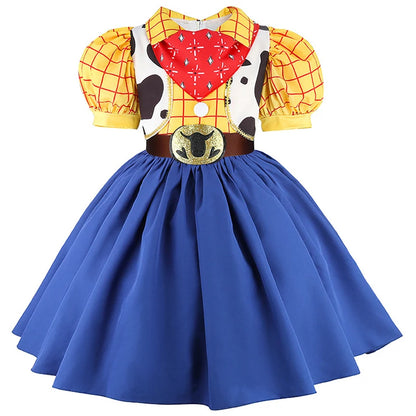 2026 New Movie Cowgirl Toy Woody Dresses For Girls Jessie Princess Costumes Kids Christmas Halloween Outfits