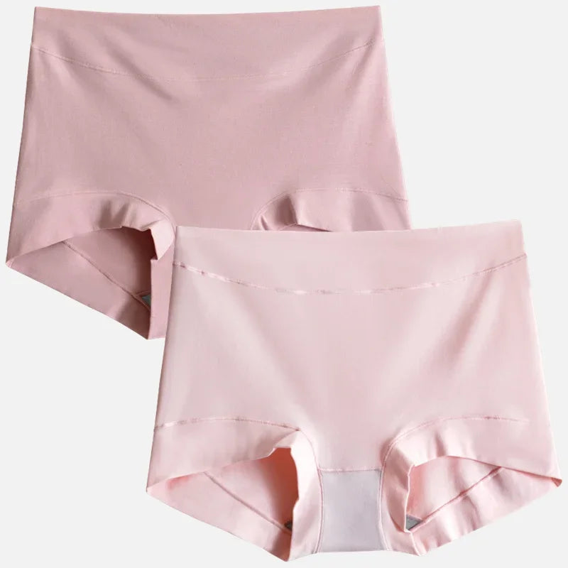 2pcs Women Cotton Panties High-Rise Plus Size M-4XL Female Underwear Boxers Shorts Comfort Underpants Sexy Intimates Lingerie
