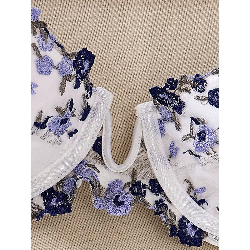 Lingeries Sexy Set Floral Embroidery Push Up Lingerie See through Bra Sets 2pcs Lady Fancy Underwear Delicate Intimate Lingerie