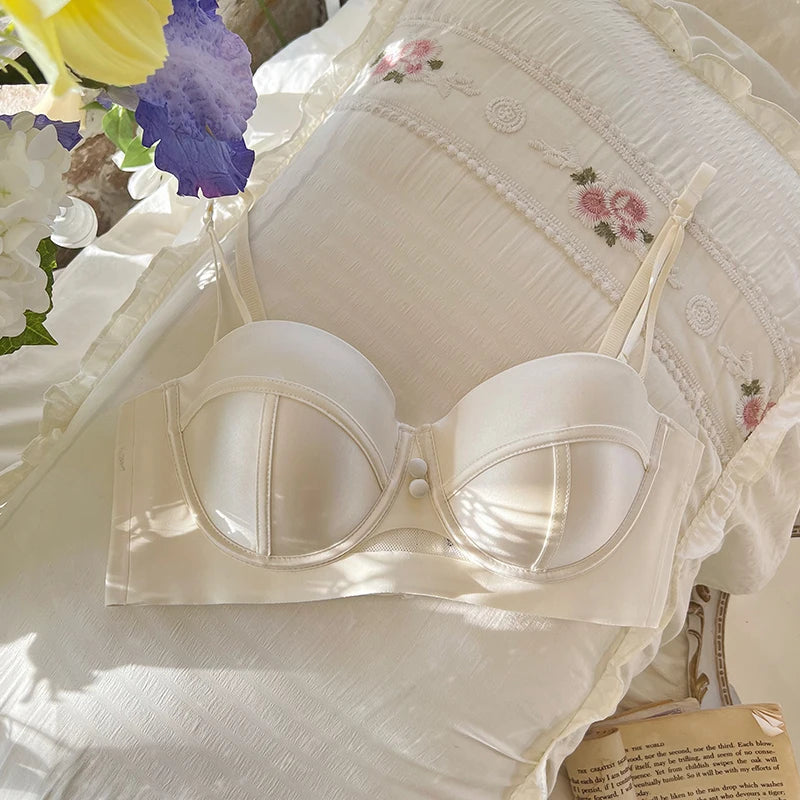 TikTok Viral MOYISU Zodiac Bra Set Red Retro VS Style Push Up Lingerie Fake Big Boobs Look for Small Chest No Padding Wirefree