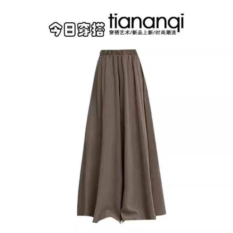 Fashion Women's Set Spring and Autumn Korean Edition Long Top Knitted Sweater+Casual Skirt Pants 3-Piece Set
