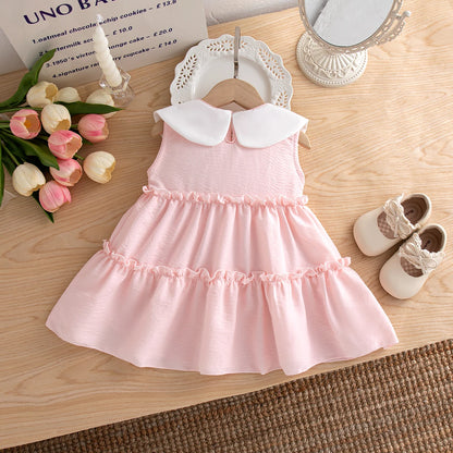 Summer New Cute Bow Baby Girl Dress, Sweet Children'S Clothing (9 Months -4 Years Old)