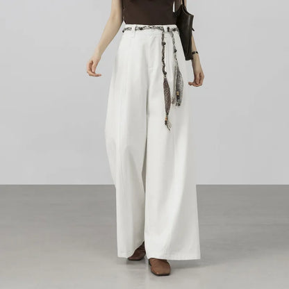 SENTUBILA Women's Wide Leg Baggy Pants 2026 Spring Lyocell Cotton Loose Full Length Trouser Elastic Waist Pant Woman W61KD6035