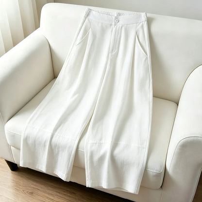 High Waist Loose Casual Wide Leg Knife Pants Women Summer Thin New Style  Linen Balloon Pants Cotton Lenzing Eco Viscose