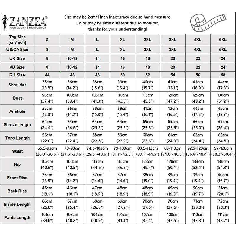 ZANZEA Autumn Stripe Patchwork Long Sleeve Blouse Wide Leg Pants Sets Women Muslim Two Piece Suit Elegant Modest Ramadan Outfits