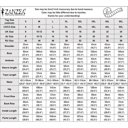 ZANZEA Autumn Stripe Patchwork Long Sleeve Blouse Wide Leg Pants Sets Women Muslim Two Piece Suit Elegant Modest Ramadan Outfits