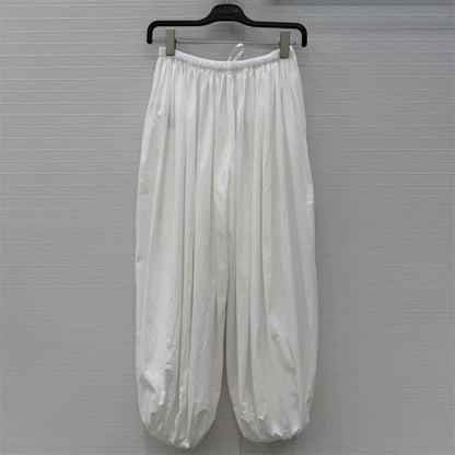 Women's pants New elastic waistband drawstring straight leg pants for autumn 2026 100% pure cotton ankle pants y2k casual pants