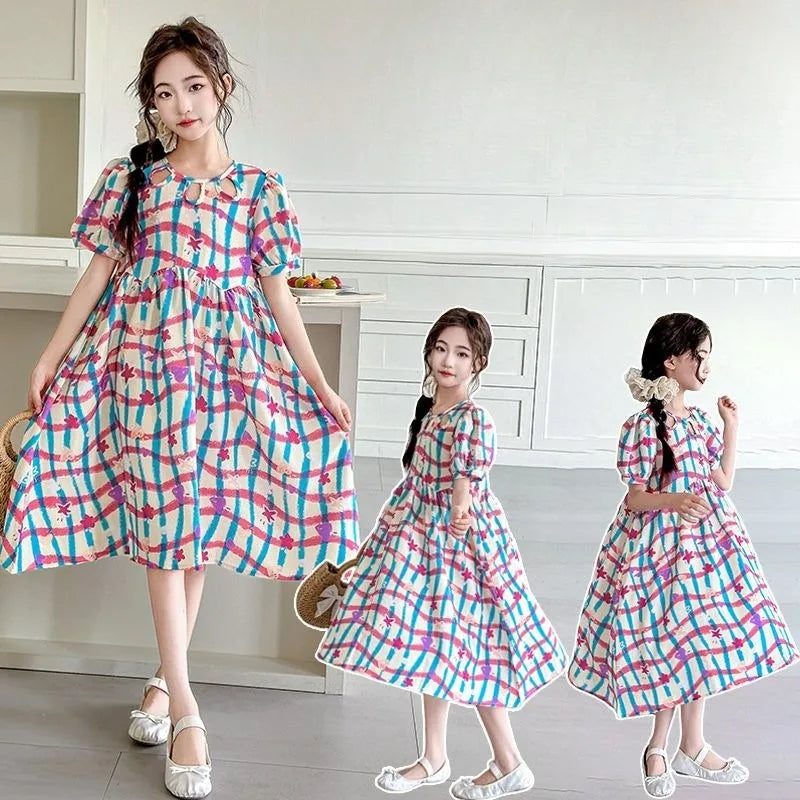 Princess Dress for Little Girls Summer Dress Dresses Girl Luxury White Farm 2025 Children's Clothing 4 Years Clothes Teenager 12