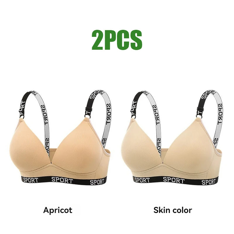 Cross Border Trade Underwear Women Thin Style Without Steel Rings Comfortable Folding Bra Shoulder Strap Sports Breathable Bra
