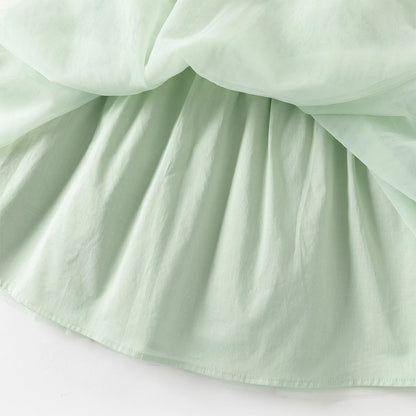 Dave Bella Baby Girl Dress Children Princess Dresses Spring Autumn Kids Clothes Green Charm Mesh Elegant Outdoor Party DB1260177