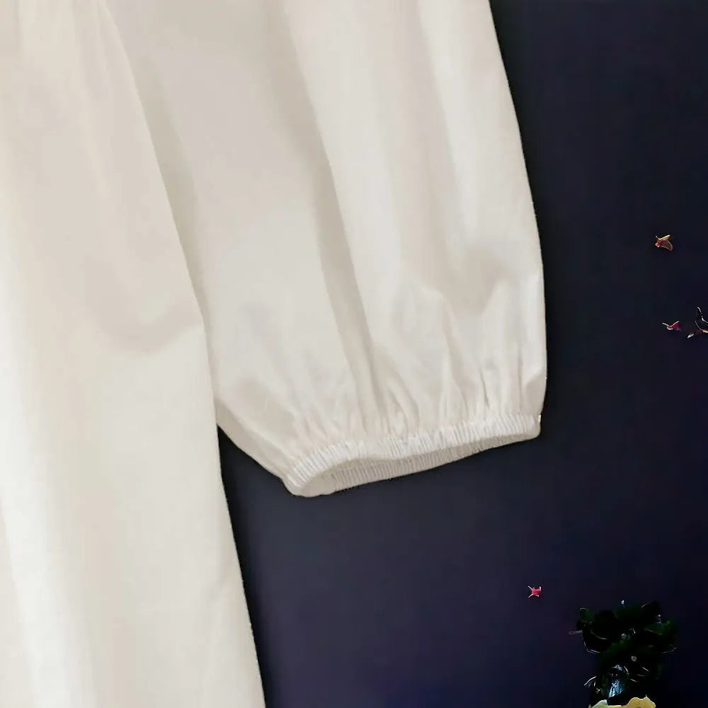 Cute Girls White Lace Dresses for Kids outfits Princess Maxi Dress Teenagers School Uniform Children Costumes 6 8 10 12 13 Years