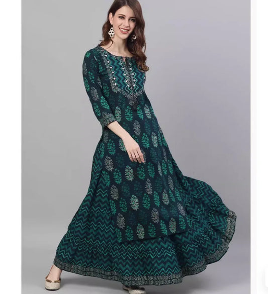 Exotic Indian ethnic style 100% cotton printed clothing 2-piece set