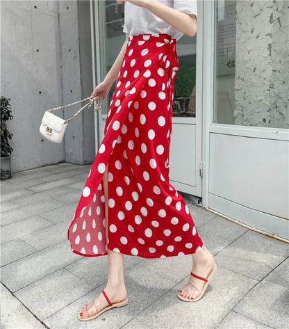 Vacation Style Wrap Skirt Beachside Long Skirt Women's High Waist A-Line Midi Skirt Floral Print One-Piece Summer Spring