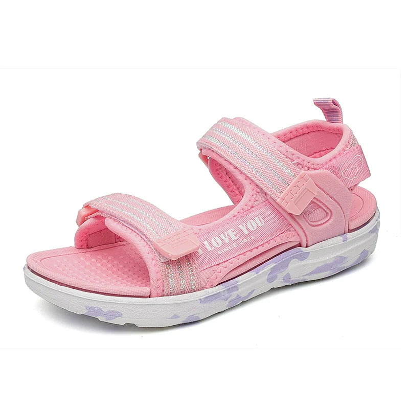 Girls Sandals, Summer Outdoor Sports Sandals, Big Children Casual Beach Shoes, Comfortable Children Fashion Non-Slip Sandals 40
