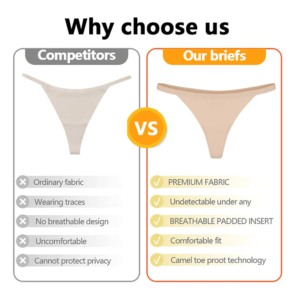 Camel Toe Cover Thong Cameltoe Prevention Underwear Invisible Seamless Panties Camel Toe Concealer for Yoga Leggings