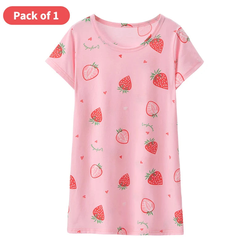 1/2 Pcs Children's Sweet And Lovely Dress Girl Casual And Comfortable Joker Round Neck Knee Skirt Sister Princess Home Dress