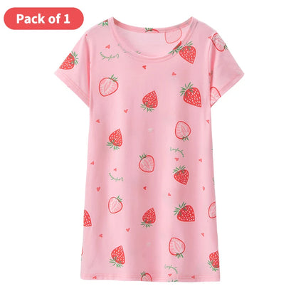 1/2 Pcs Children's Sweet And Lovely Dress Girl Casual And Comfortable Joker Round Neck Knee Skirt Sister Princess Home Dress