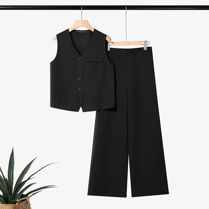 2026 ZANZEA Summer 2 Pieces Sets Women Outfits Tracksuit Elegant Sleeveless Vest Tops Trousers Suits Fashion OL Work Pants Sets