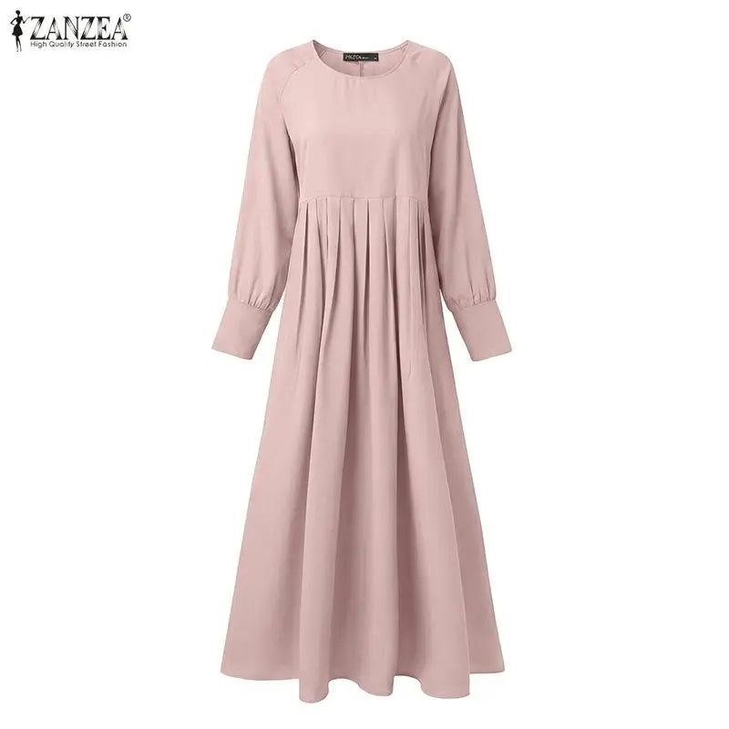 Modest Muslim Sets Fashion 2PCS Poncho Blouse Dress Sets ZANZEA Ramadan Hijab Outfits Women 2 Pieces Sets Long Sleeve Tops Suit