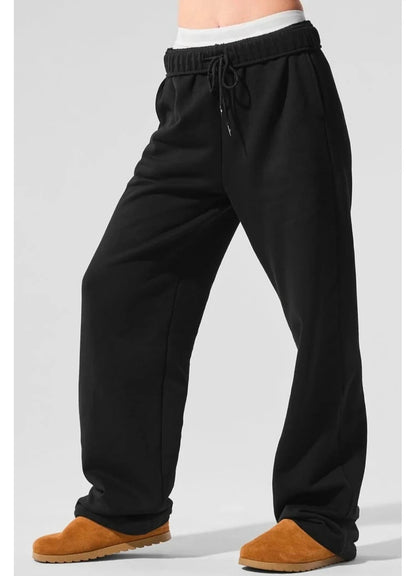Elastic Black Trousers Joggers Women Sports Cotton Jogging Gray Straight Leg Sweatpants Casual Drawstring Women's Classic Pants