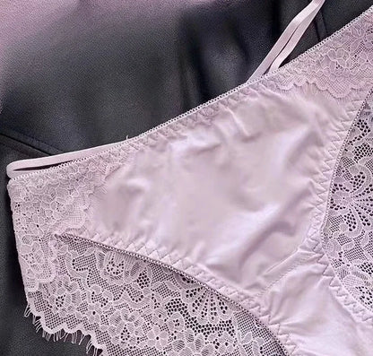 BANERDANNI Kawaii Anime Bra Set Japan Maid Lace Bralette with Thicken Pads Cut-Out Design Small Bust Enhancer Pure-Sex Underwear