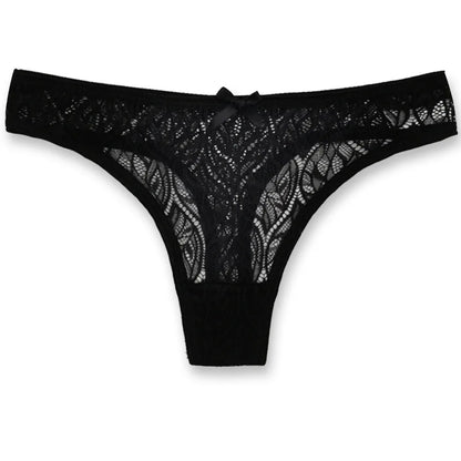 Sexy Panties Women Lace Silk Underwear Low Waist Bow Solid Color Briefs Cotton Crotch Breathable Sexy Thongs Women Underwear