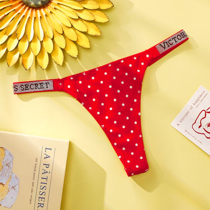 VS Panties Set Breathable Cotton Hipster Underwear Thong Hipster Seamless Victoria Secret Women Polka Dot Lace Bikini Cheeky