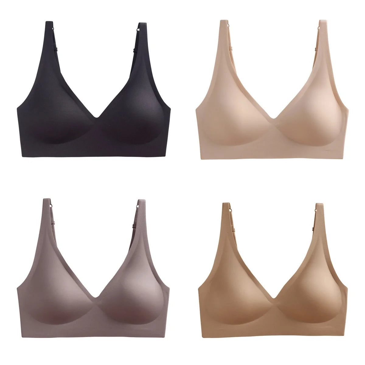 4Pcs/Set Seamless Bras For Women Wireless Brassiere Soft Padded Underwear Female Push Up Underwear Sexy Lingerie Intimates