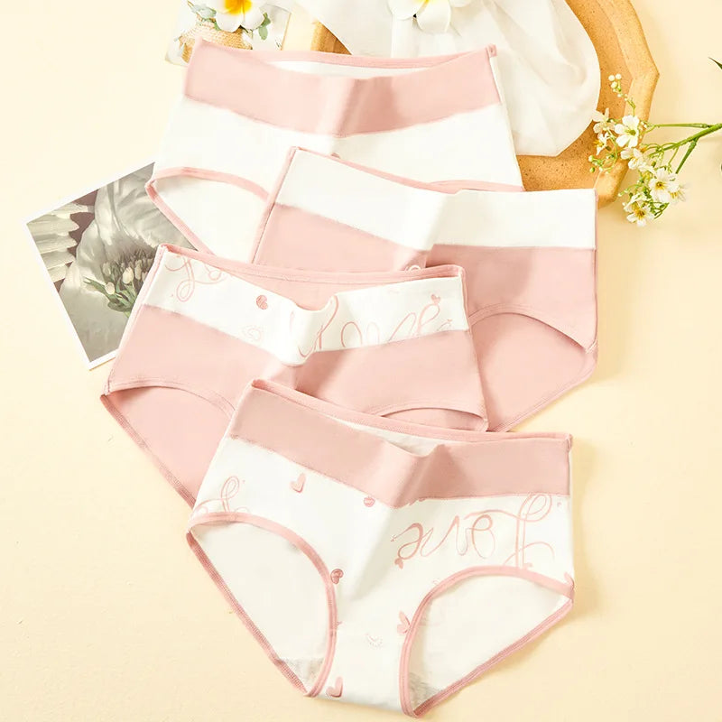 4Pcs Plus Size M-5XL Panties Women Cotton High Waist Slimming Underwear Seamless Girls Briefs Sexy Female Breathable Lingerie