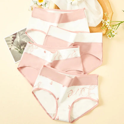 4Pcs Plus Size M-5XL Panties Women Cotton High Waist Slimming Underwear Seamless Girls Briefs Sexy Female Breathable Lingerie
